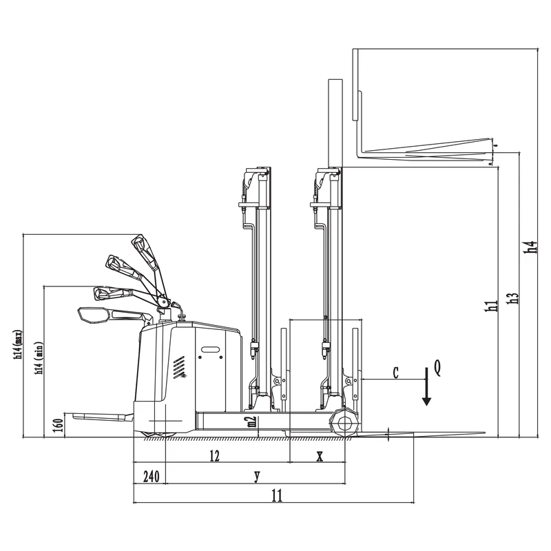 Gerbeur électrique à contrepoids EVVP12C-P/EVVP15C-P avec plateforme conducteur