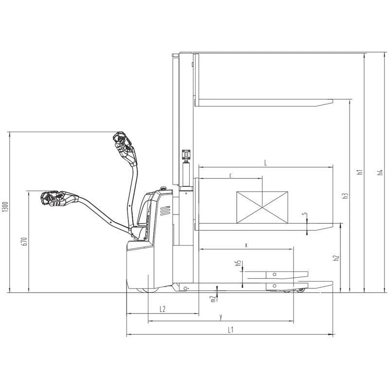 Gerbeur électrique à double niveau ESV10-I/ESV12-I avec châssis étroit