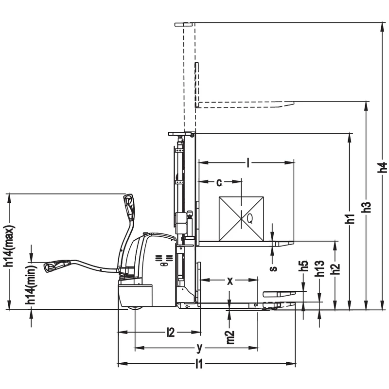 Gerbeur électrique avec levée initiale EVV15-I de 1 500 kg – vue 2